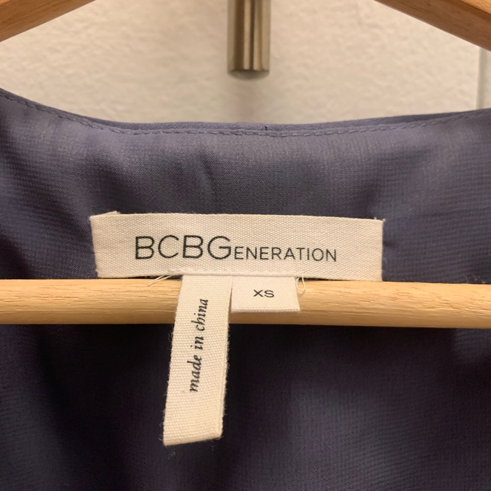 Bcbgeneration Mini Flutter Purple Grey Dress In Xs - image 3
